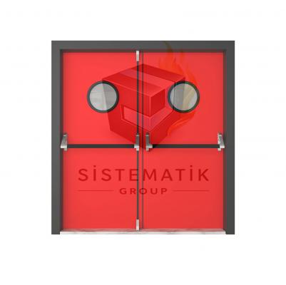 YANGIN KAPISI ÇİFT KANAT CAMLI